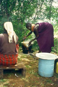 Kenyan woman cooking