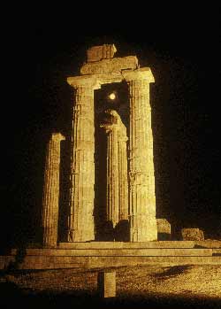 Temple of Zeus at night