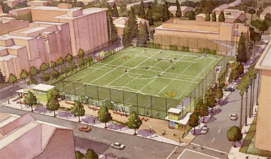 Artist's sketch of new Underhill parking and recreation structure