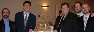  Cal debaters Jacob Polin and Mike Burshteyn with their Copeland Award trophy