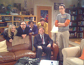 George Smooth with pals on the "Big Bang" set