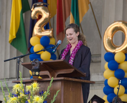 University medalist Emma Shaw Crane speaks at commencement