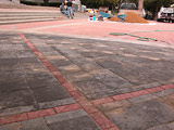 Paving stones form a pattern