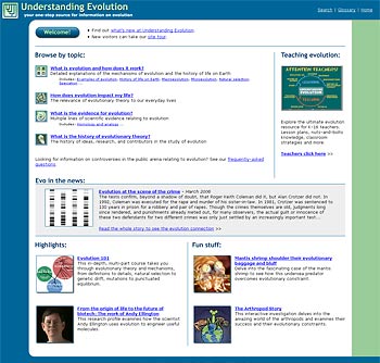 The "Understanding Evolution website
