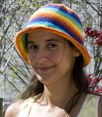  Nicole Swann  in rainbow hat