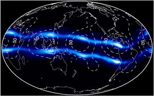 Plasma bands encircling the earth