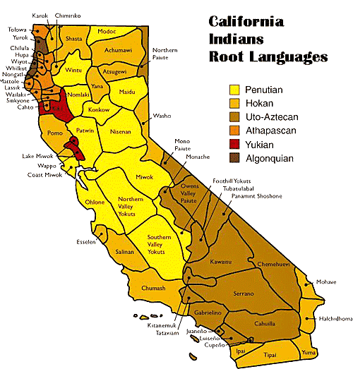 Map of California Indian languages