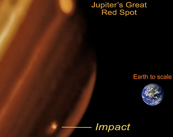 infrared image of Jupiter taken with Keck II