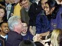 President Clinton greets students