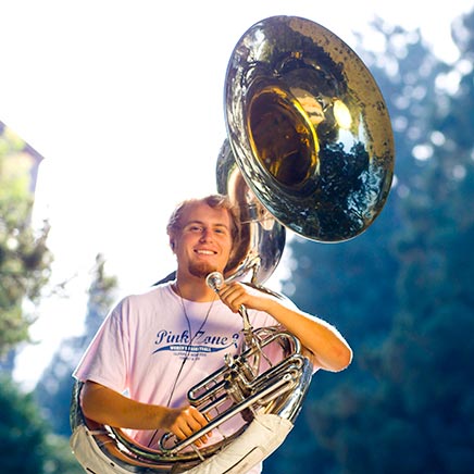 Male with a tuba