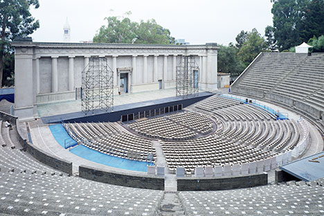 Outdoor theatre with seating curving in circle