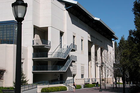 Large building with exterior stairways